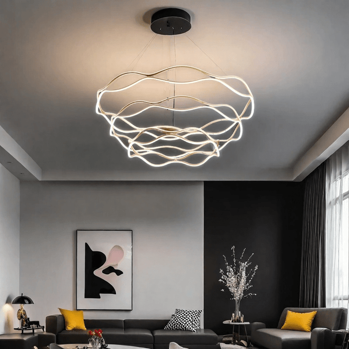 BAMDECOR A212/3 Modern Wavy Aluminum Light Fixture