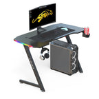 Z-Shaped Professional Gaming Desk with RGB Lighting