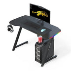 Z-Shaped Professional Gaming Desk with RGB Lighting