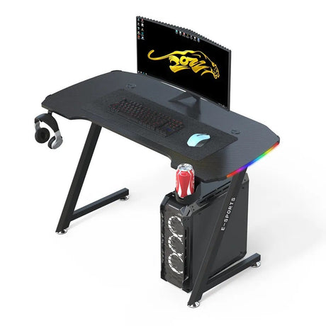 Z-Shaped Professional Gaming Desk with RGB Lighting