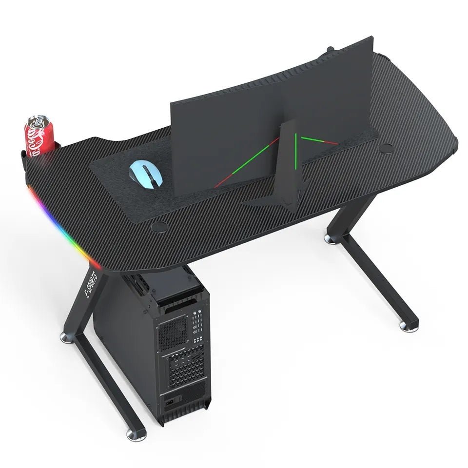 Z-Shaped Professional Gaming Desk with RGB Lighting