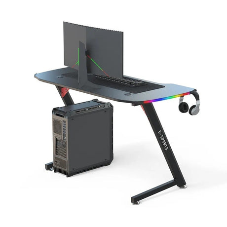 Z-Shaped Professional Gaming Desk with RGB Lighting