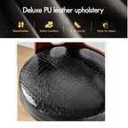 Elegant White Leather Swivel Bar Stool