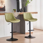 SERENITÀ AVO Green Adjustable Swivel Bar Stools