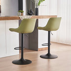 SERENITÀ AVO Green Adjustable Swivel Bar Stools