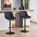 SERENITÀ Adjustable Black Swivel Bar Stools