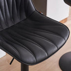 SERENITÀ Adjustable Black Swivel Bar Stools