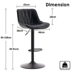 SERENITÀ Adjustable Black Swivel Bar Stools