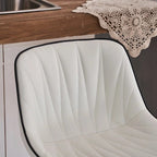 SERENITÀ Adjustable White Leather Bar Stools