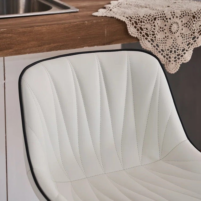 SERENITÀ Adjustable White Leather Bar Stools