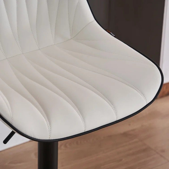 SERENITÀ Adjustable White Leather Bar Stools