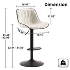 SERENITÀ Adjustable White Leather Bar Stools