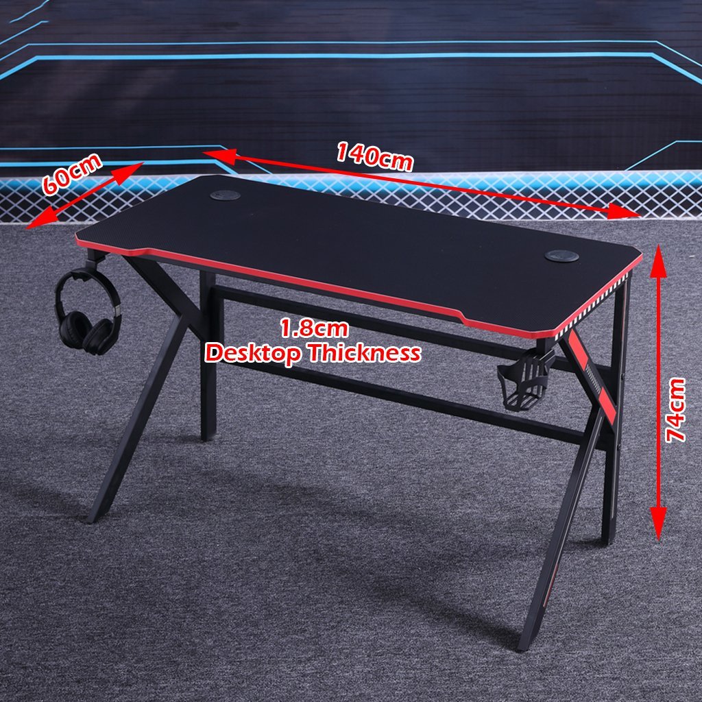 Allure Home Collections Gaming Desk - K-Shaped Black 120cm