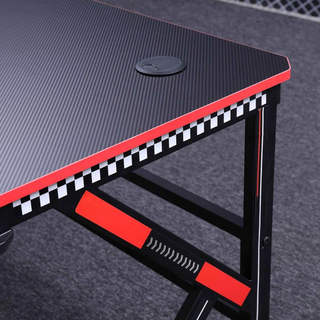 K-Shaped Gaming Desk with RGB Lighting