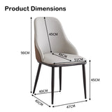 VELLUTO Dining Chair Modern upholstered Leather Kitchen Chairs with armrests Bathtub Chair Leisure Lounge Chair Living Room Bedroom Home Set of 2 (Light Grey Duo)