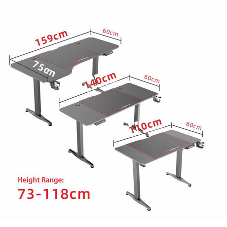 Ergonomic Electric Height Adjustable Gaming Desk
