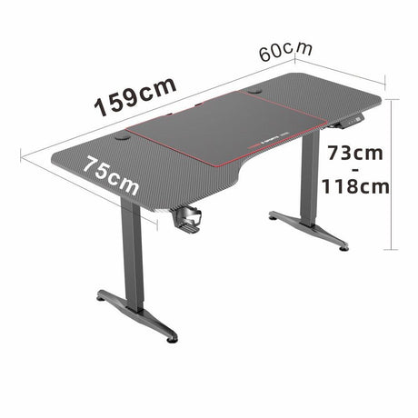 Ergonomic Electric Height Adjustable Gaming Desk