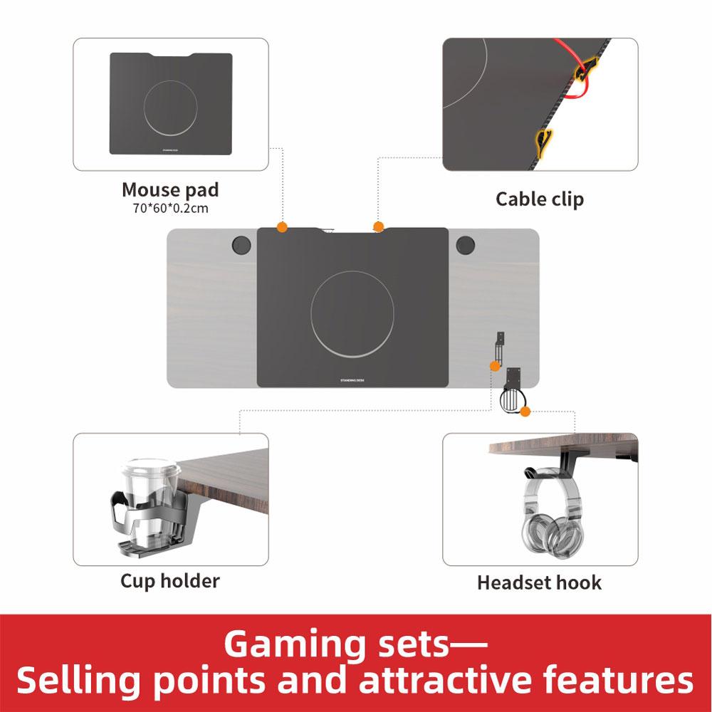 Ergonomic Electric Height Adjustable Gaming Desk