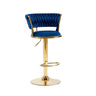 Elegant Height Adjustable Velvet Bar Stool