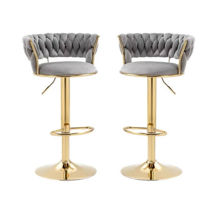Elegant Height Adjustable Velvet Bar Stool