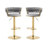 Elegant Height Adjustable Velvet Bar Stool
