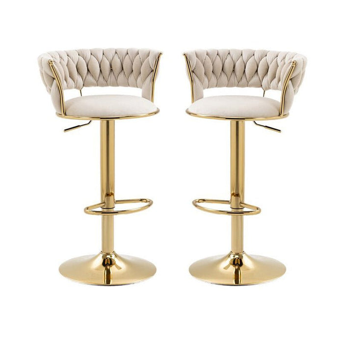 Elegant Height Adjustable Velvet Bar Stool