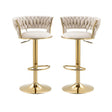 Elegant Height Adjustable Velvet Bar Stool