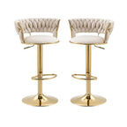 Elegant Height Adjustable Velvet Bar Stool