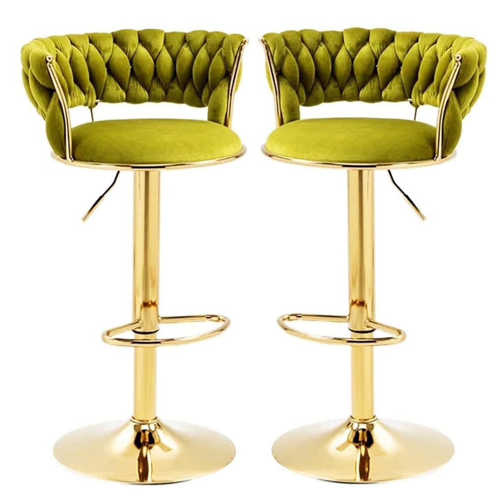 SERENITÀ Adjustable Velvet Swivel Bar Stool
