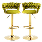 SERENITÀ Adjustable Velvet Swivel Bar Stool