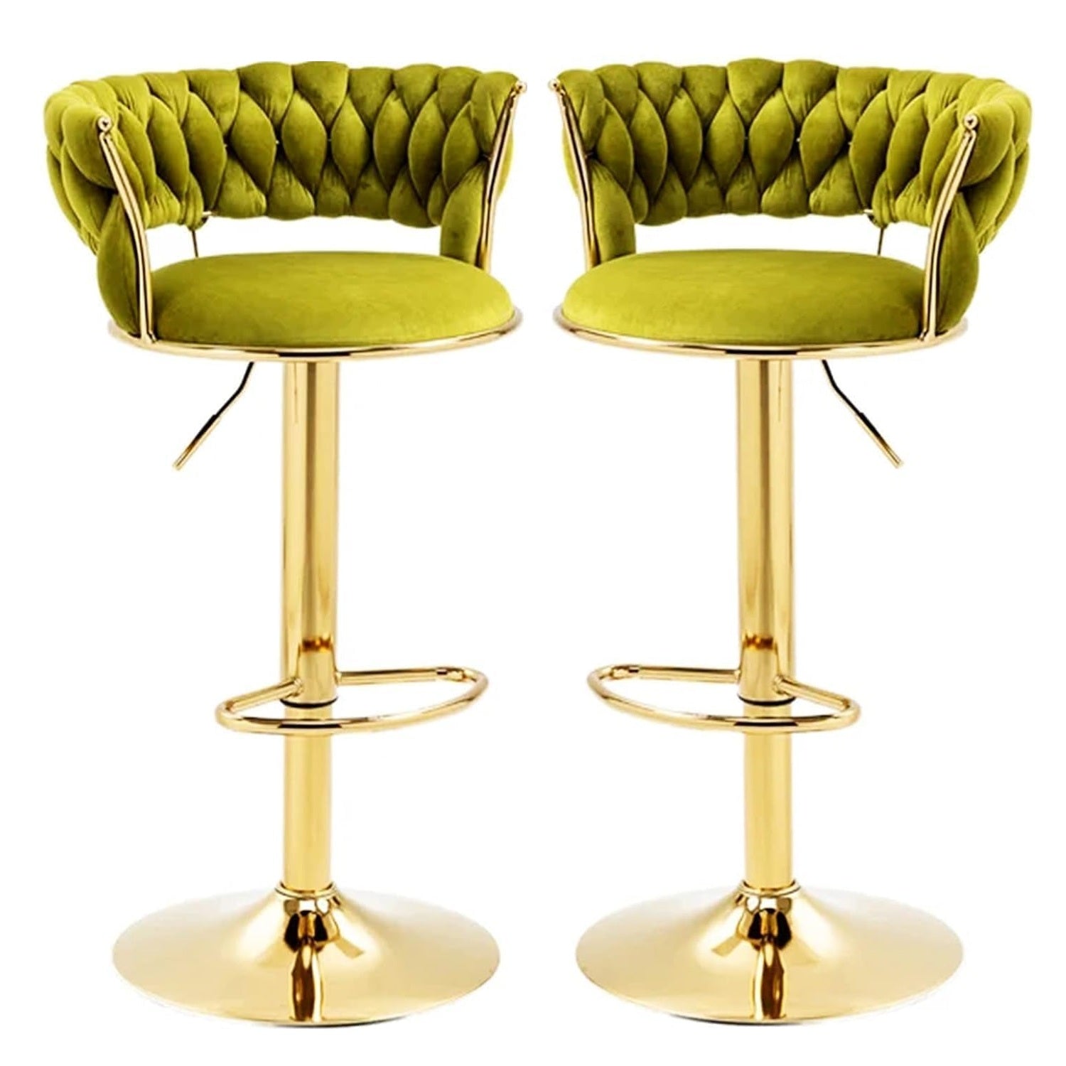 SERENITÀ Adjustable Velvet Swivel Bar Stool