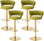 SERENITÀ Adjustable Velvet Swivel Bar Stool