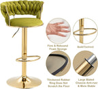 SERENITÀ Adjustable Velvet Swivel Bar Stool