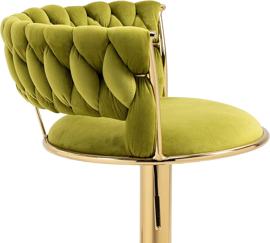 SERENITÀ Adjustable Velvet Swivel Bar Stool