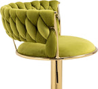 SERENITÀ Adjustable Velvet Swivel Bar Stool