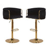 Height Adjustable Velvet Swivel Bar Stool