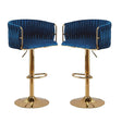 Height Adjustable Velvet Swivel Bar Stool