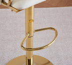 Height Adjustable Velvet Swivel Bar Stool