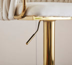 Height Adjustable Velvet Swivel Bar Stool