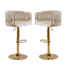 Height Adjustable Velvet Swivel Bar Stool