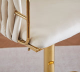 Height Adjustable Velvet Swivel Bar Stool