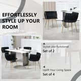 Modern Hand-Woven Velvet Dining Accent Chair