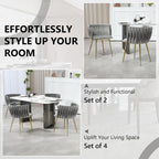 Modern Hand-Woven Velvet Dining Accent Chair