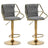 Elegant Velvet Barstools with Golden Base