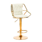 Elegant Velvet Barstools with Golden Base