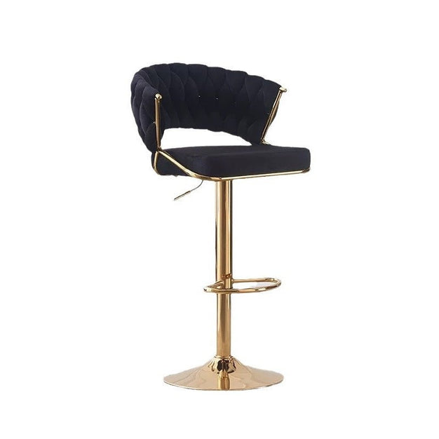Elegant Velvet Padded Golden Base Barstools