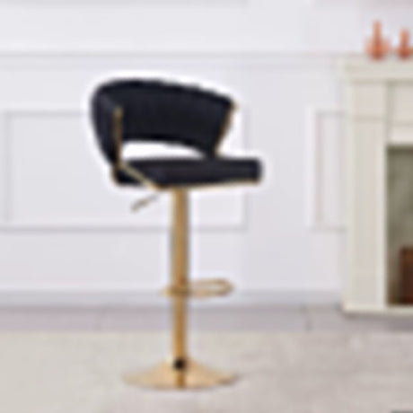 Elegant Velvet Padded Golden Base Barstools