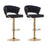 Elegant Velvet Padded Golden Base Barstools