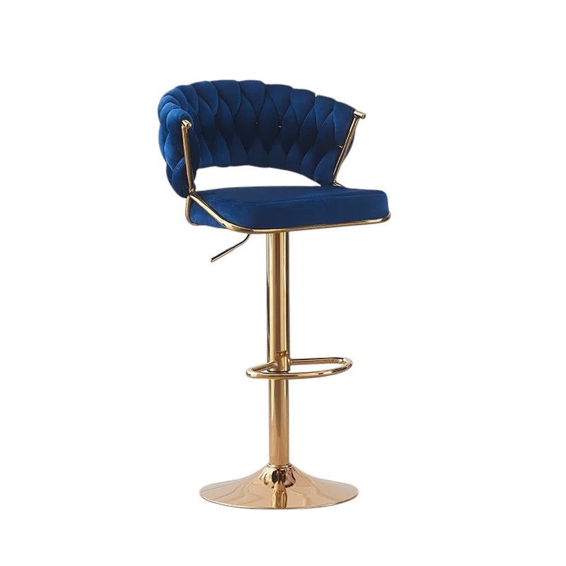 Elegant Velvet Padded Golden Base Barstools