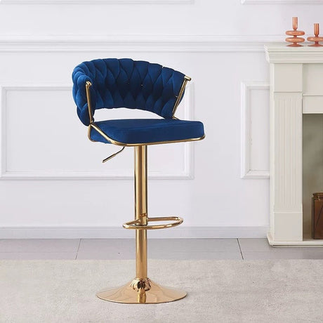 Elegant Velvet Padded Golden Base Barstools